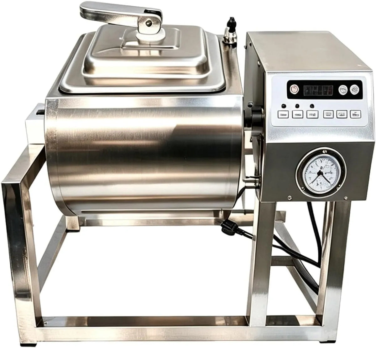Vacuüm-tumbler-marinator van RVS 20L, 33 x 30 x 25 cm, 61 x 31 x 43 cm