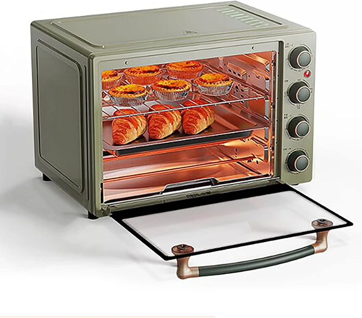 Inbouwoven met 40L, 1650 W, 220V, 50HZ, 60-230°C, 1-2 cm en RVS