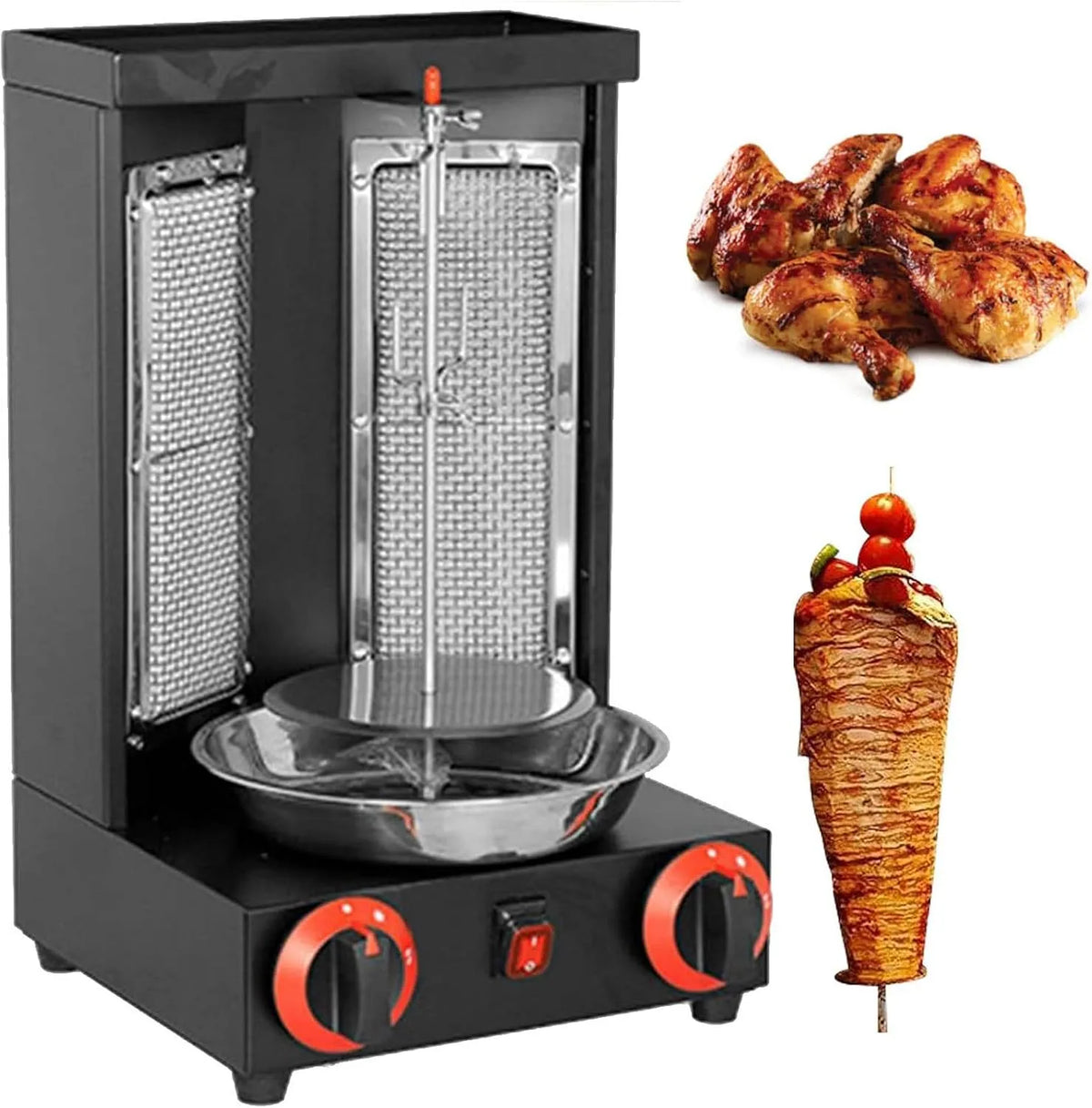 Barbecue met 300 x 300 x 490mm, 50-350°C, waterreservoir, zwart en zilver