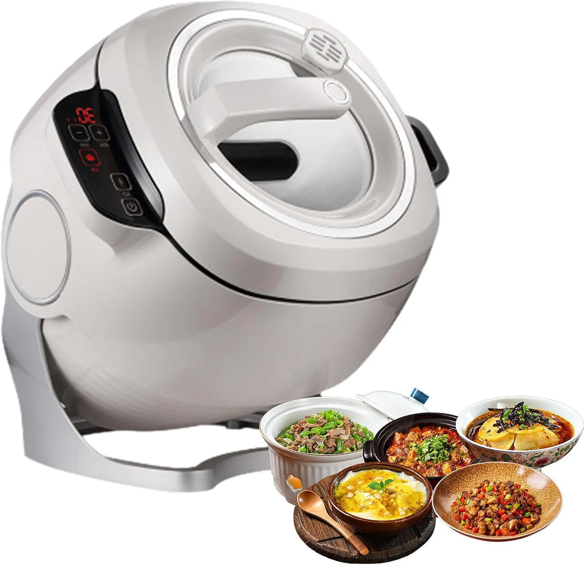 Automatische Pannenroerder met 36,5 x 37 x 31 cm, 2000 W, 110 V, 220 V, 5 L, 12,20 inch, 260 °C en 24 uur