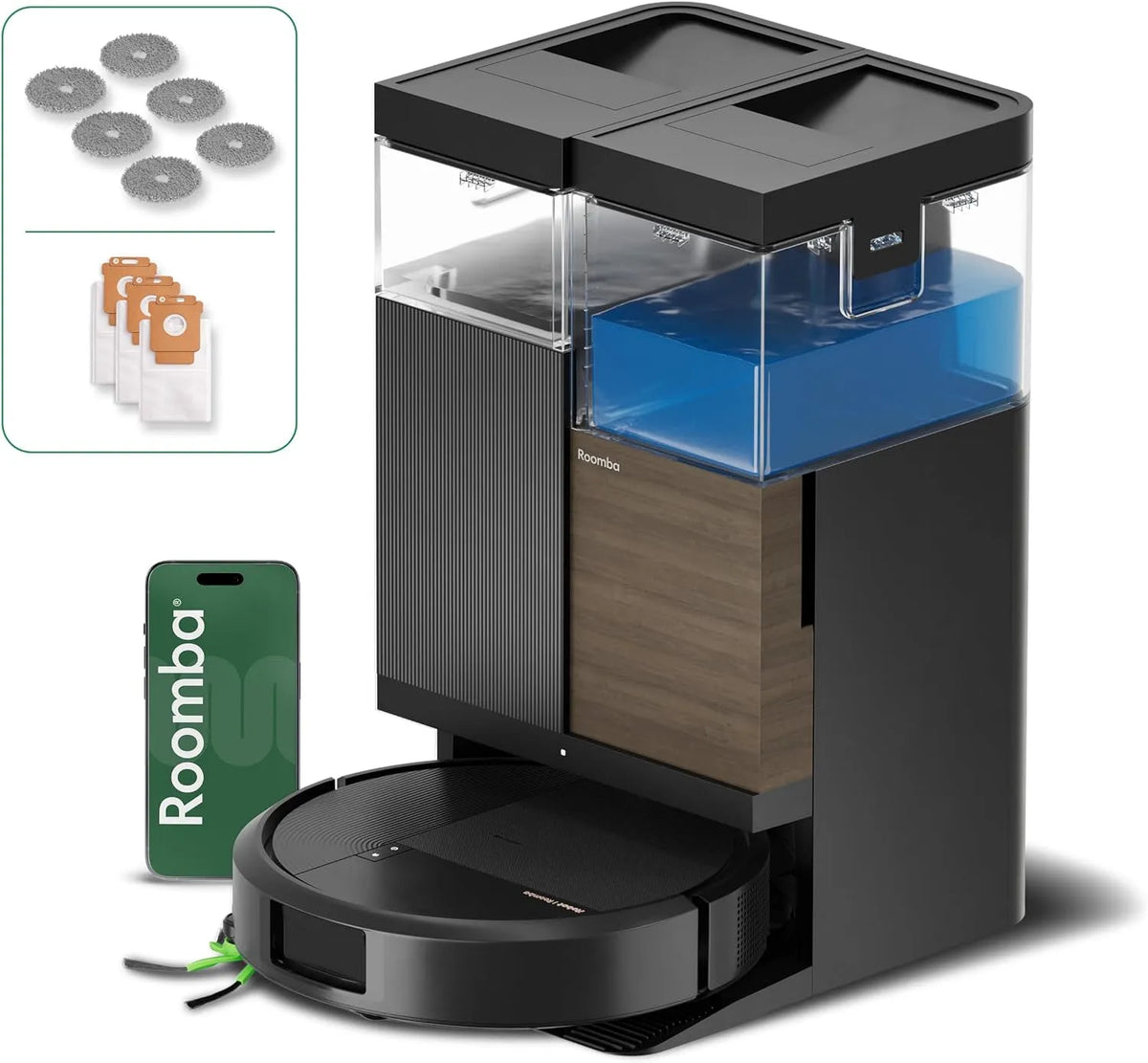 Robotstofzuiger, zwart, Roomba Plus 576 Combo Robot + AutoWashTM Dock