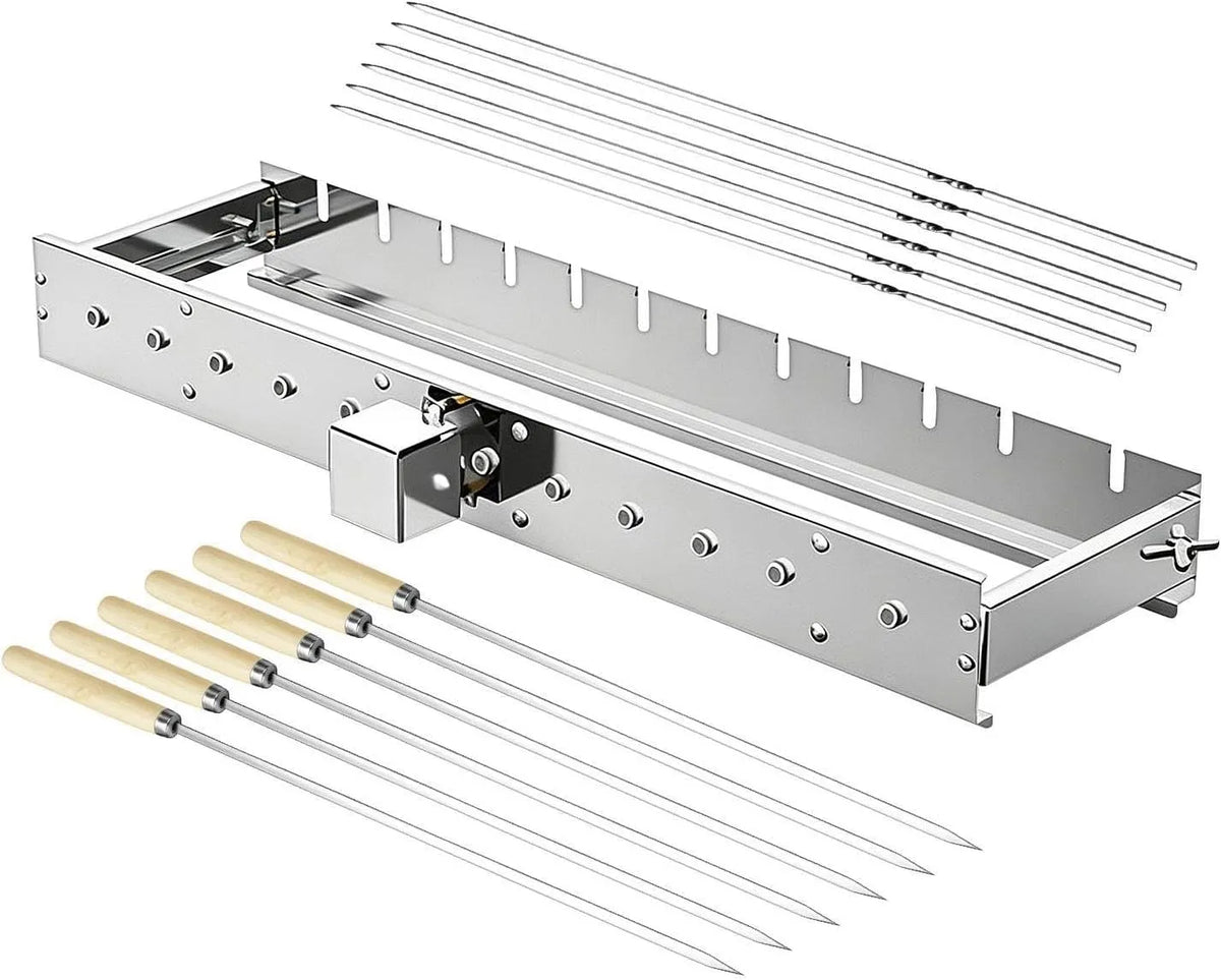 Barbecue met omkeerplaat voor brede barbecue, Elektrische draaispies