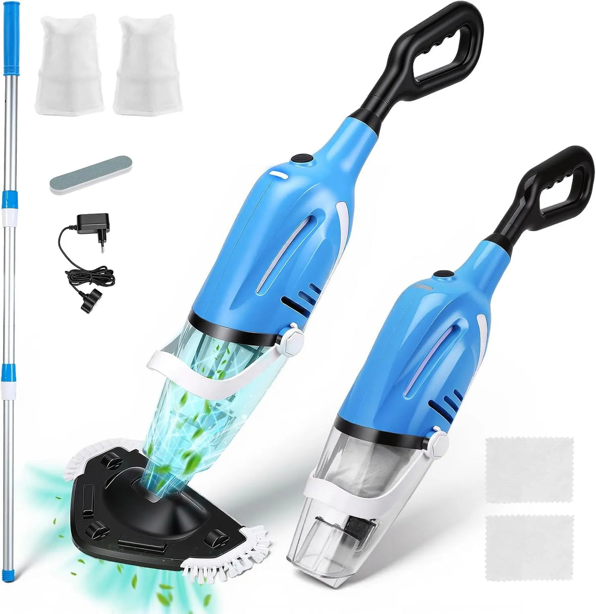 Zwembadreiniger met 40 l, 131-199 cm, 31 cm, 80 minuten, aluminium en voor bovengrondse en ingegraven zwembaden