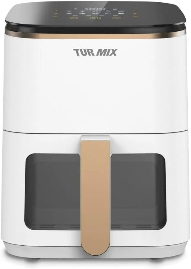 Airfryer met 3,5 l, 1350 W, aanraakbediening, wit en transparant